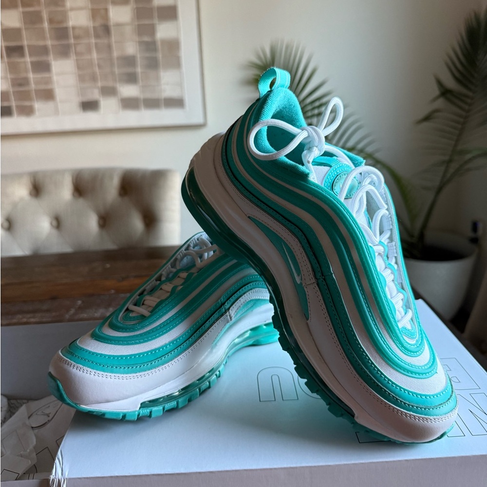 Nike Teal and White Air Max Sneakers